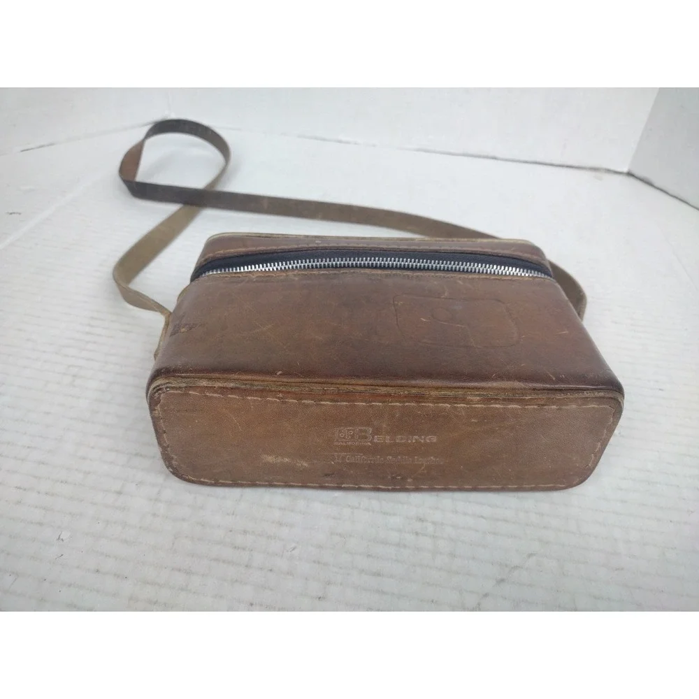 Vintage Belding California Saddle Leather Camera Binocular Bag Approx Size 5x7x2